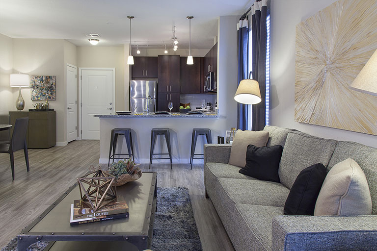 Interior of Dwell Nona Place apartment living room